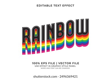 3D Rainbow Text effect editable vector