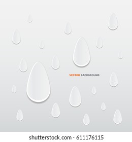 3D raindrops abstract background. Trendy vector illustration. 3D design.
