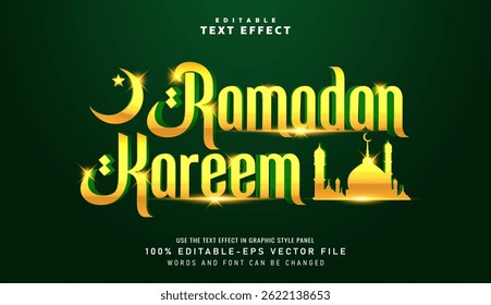 3D Ramadan Kareem text effect - Editable text effect