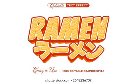3d ramen text style effect template editable text effect