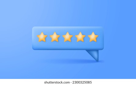 3d rating stars.Customer review concept. Best excellent services for satisfaction. Vector illustration art