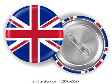 3d real England united kingdom flag brooch vector