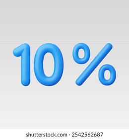 3d Realistic 10 Percent vector illustration
