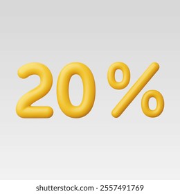 3d Realistic 20 Percent vector illustration