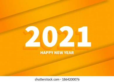 3D Realista 2021 feliz plantilla de antecedentes de año nuevo.