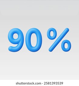 3d Realistic 90 Percent vector illustration