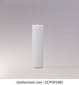 3d Realistic AA Type Battery. Battery Accumulator for vaping on a grey background. Vector illustration.