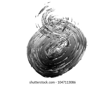 3D Realistic Abstract Black Paint. Brush Stroke Isolated On White Background. Drop Liquid Background. Ink And Water Texture. Design Concept For Graphic, Banners, Wallpaper, Reports.Vector Illustration