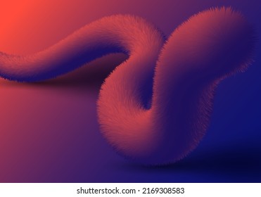 Las características líquidas abstractas 3D realistas tienen un fondo de color vibrante. Ilustración del vector