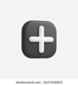 3d Realistic Add Button vector illustration