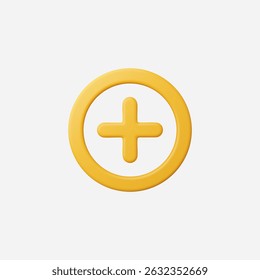 3d Realistic Add icon vector Illustration