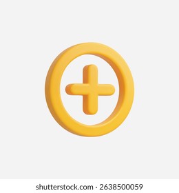 3d Realistic Add icon vector Illustration