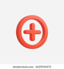 3d Realistic Add icon vector Illustration