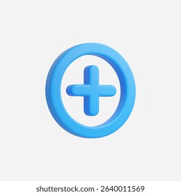 3d Realistic Add icon vector Illustration