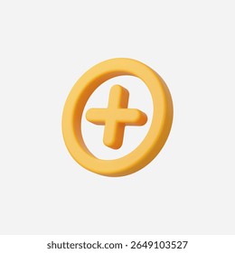 3d Realistic Adicionar ícone vetor Ilustração
