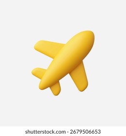 Ilustración vectorial de icono de avión realista 3d
