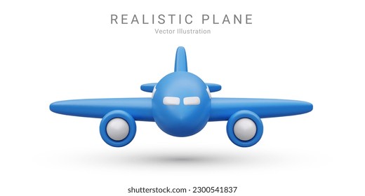 3d realistic airplane isolated on white background. Vector illustration