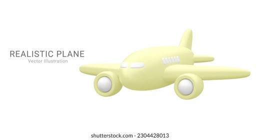 3d realistic airplane isolated on white background. Vector illustration