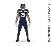 3D realistic American football player, Team Kit template design Seattle Seahawks