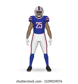 3D realistic American football player, Team Kit template design Buffalo Bills