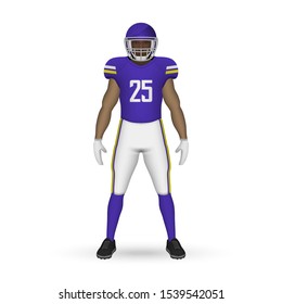 3D realistic American football player, Team Kit template design Minnesota Vikings