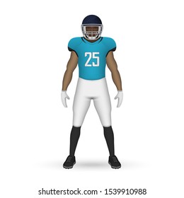 3D realistic American football player, Team Kit template design Jacksonville Jaguars