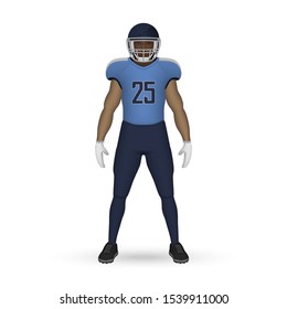 3D realistic American football player, Team Kit template design Tennessee Titans