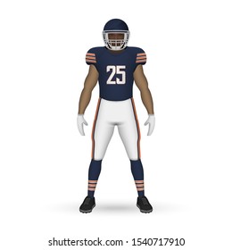 3D realistic American football player, Team Kit template design Chicago Bears