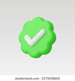 3d Realistic Approved Icon vector illustration