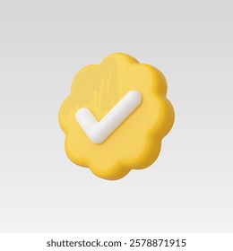 3d Realistic Approved Icon vector illustration