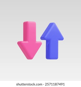3d Realistic Arrow Up and down vector illustration