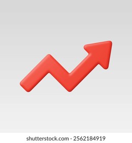 3d Realistic Arrow growth graph vector illustration