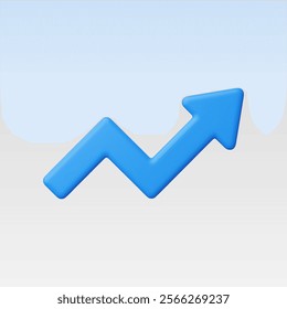 3d Realistic Arrow growth graph vector illustration