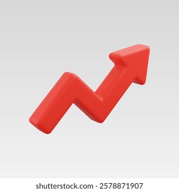 3d Realistic Arrow growth graph, business financial profit vector illustration