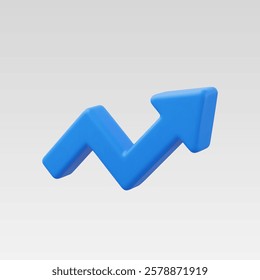 3d Realistic Arrow growth graph, business financial profit vector illustration