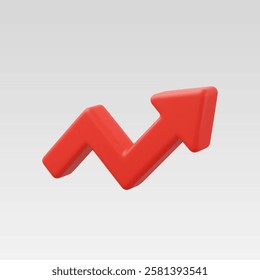 3d Realistic Arrow growth graph, business financial profit vector illustration