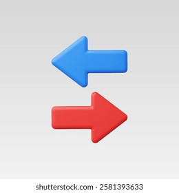 3d Realistic Arrow Left and Right vector illustration