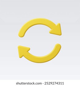 3d Realistic Arrow refresh icon reload sign Vector Illustration
