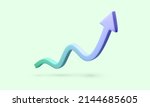 3D realistic arrow up. Arrow show success of business strategy. Vector illustration