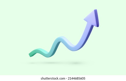 3D realistic arrow up. Arrow show success of business strategy. Vector illustration - Shutterstock ID 2144685605