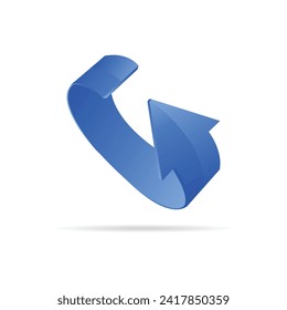 3D realistic up arrow vector