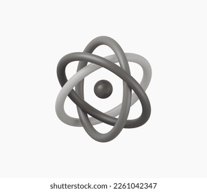 3d Realistic Atom icon vector Illustration
