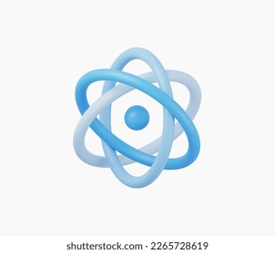 3d Realistic Atom icon vector Illustration