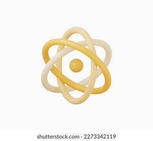 3d Realistic Atom icon vector Illustration
