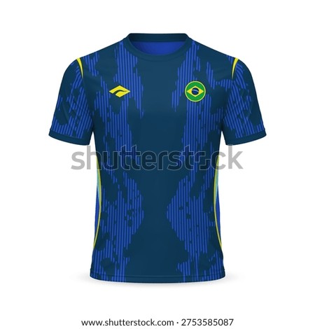 3d realistic away soccer jersey Brazil national team, shirt template for football kit 2026