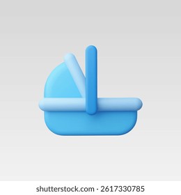 3d Realistic Baby basket Icon vector illustration
