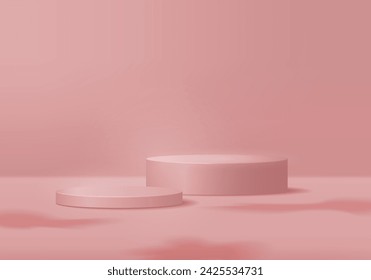 3D realistic background, glowing pink podium