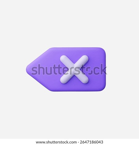 3d Realistic Backspace icon vector Illustration