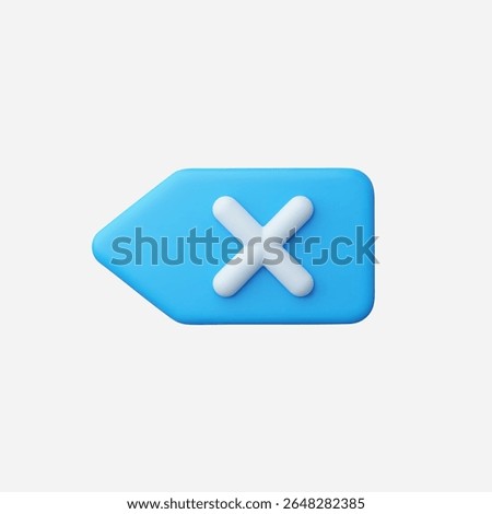 3d Realistic Backspace icon vector Illustration