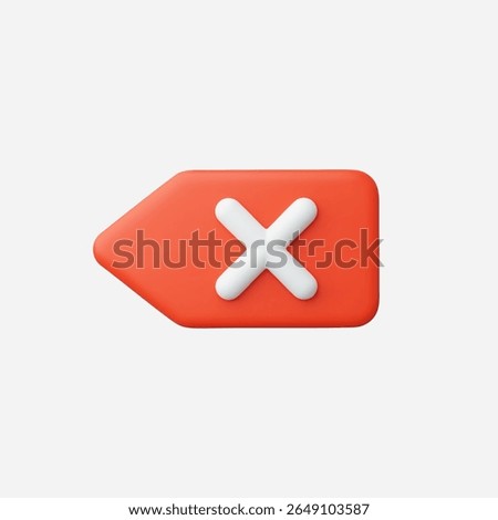 3d Realistic Backspace icon vector Illustration